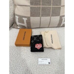 Brand New Louis Vuitton LVxNigo Pocket Organizer Monogram Black Red Denim M81015